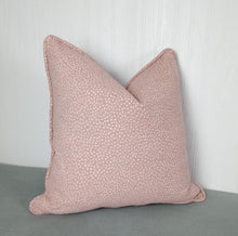 Load image into Gallery viewer, Pink Pillow Cover with White Spots Woven Chenille FREE PIPING 18x18 20x20 22x22 24x24 ON SALE!
