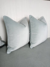 Load image into Gallery viewer, Light Blue Velvet Pillow Cover FREE PIPING 18X18 20X20 22X22 24X24
