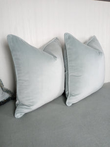 Light Blue Velvet Pillow Cover FREE PIPING 18X18 20X20 22X22 24X24