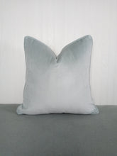 Load image into Gallery viewer, Light Blue Velvet Pillow Cover FREE PIPING 18X18 20X20 22X22 24X24
