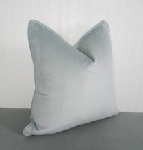 Load image into Gallery viewer, Light Blue Velvet Pillow Cover FREE PIPING 18X18 20X20 22X22 24X24
