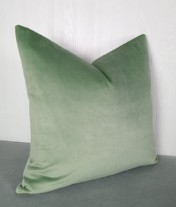 Green Velvet Pillow Cover Sage Eucalyptus FREE PIPING 18X18 20x20 22x22 24x24