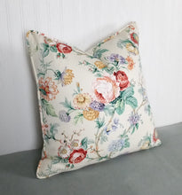 Load image into Gallery viewer, Floral Pillow Cover Summer Hill Fabric FREE PIPING 18X18 20X20 22x22 MADE TO ORDER
