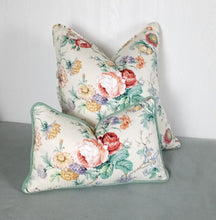 Load image into Gallery viewer, Floral Pillow Cover Summer Hill Fabric FREE PIPING 18X18 20X20 22x22 MADE TO ORDER
