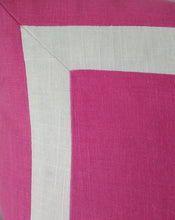 Load image into Gallery viewer, Fuchsia Pink Pillow Cover with Mitered Band 20x20 22x22 24x24 MADE TO ORDER
