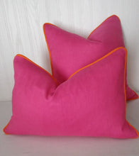 Load image into Gallery viewer, Fuchsia Pink Pillow Cover FREE PIPING 18x18 20x20 22x22 24x24 13x20 14x22 16x26
