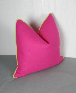 Fuchsia Pink Pillow Cover FREE PIPING 18x18 20x20 22x22 24x24 13x20 14x22 16x26