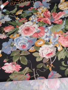 Black-Floral-Pillow-Cover-Coral-Blues-Greens-FREE-PIPING-18X18-20X20-22X22-24X24 ON SALE!