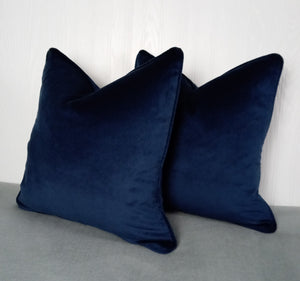 Navy Blue Pillow Cover Velvet FREE PIPING 18x18 20x20 22x22 24x24